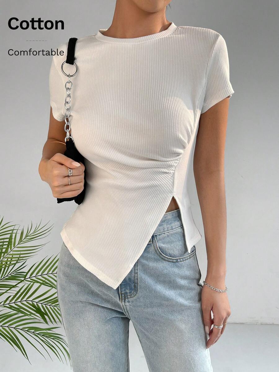 ESSNCE | TOP RUCHÉ ASYMÉTRIQUE SOLIDE