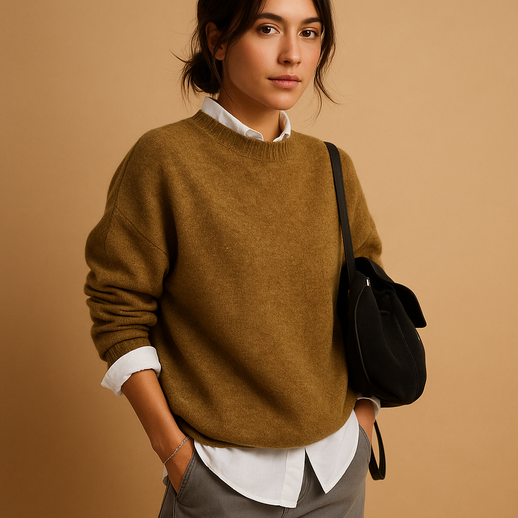 Pull en cachemire pour femmes à col rond