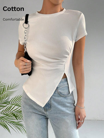 ESSNCE | TOP RUCHÉ ASYMÉTRIQUE SOLIDE