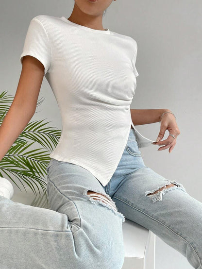 ESSNCE | TOP RUCHÉ ASYMÉTRIQUE SOLIDE