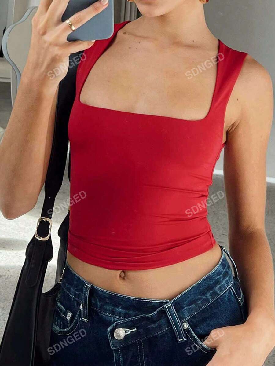 LUNE | TOP COL SQUARE PLEATED DOUBLE COUCHE