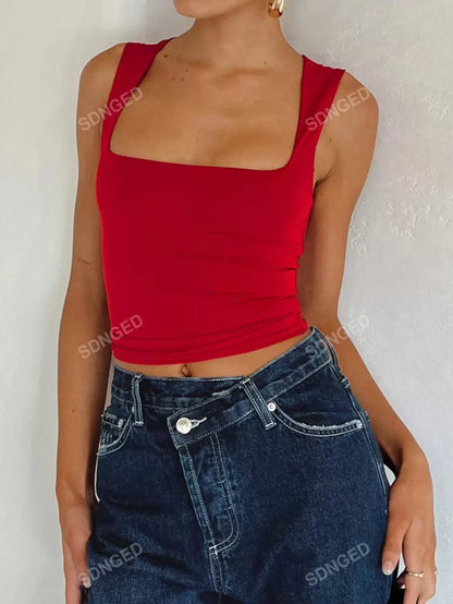 LUNE | TOP COL SQUARE PLEATED DOUBLE COUCHE