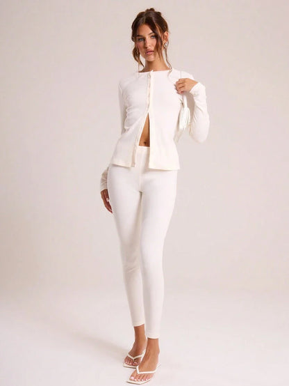 MUSERA | TEE MANCHES LONGUES CÔTELÉE À BOUTONS