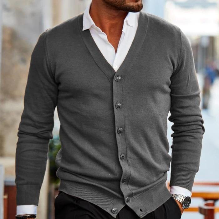 Cardigan V-Cou Vintage pour Hommes