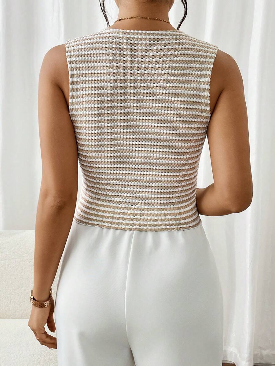 MUCHICA | TOP STRIPES BOUTONS AVANT