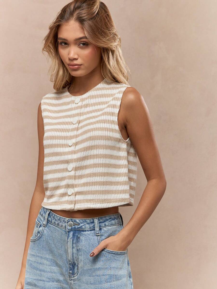 FIRERIE | TOP V-COL SANS MANCHES NOEUD