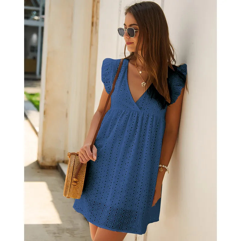 Robe Courte Élina – Élégance Bohème d'Été