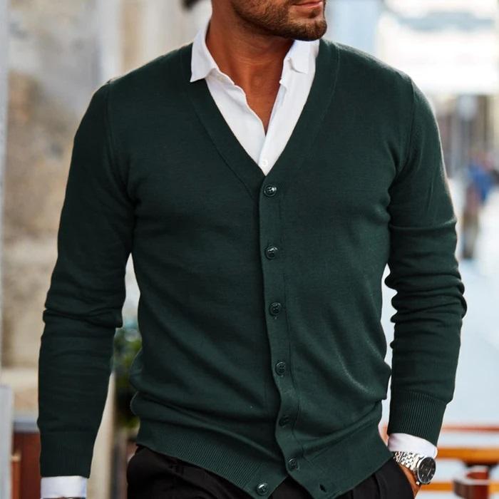 Cardigan V-Cou Vintage pour Hommes