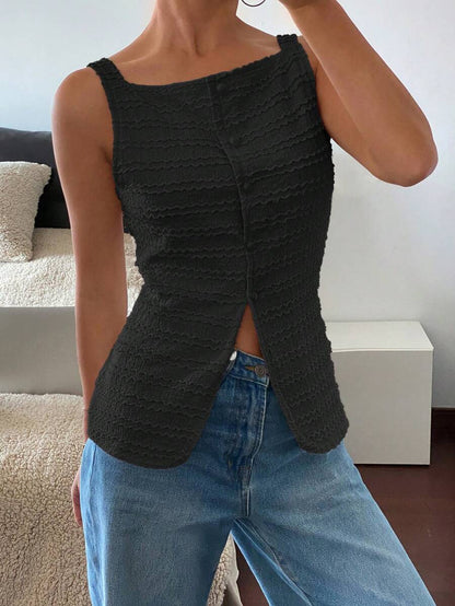 Gaze | CHEMISE SANS MANCHES À BOUTON SIMPLE