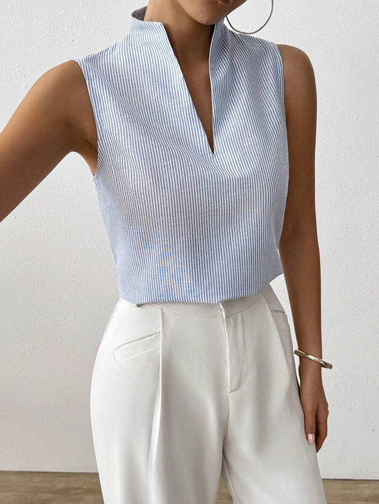 SIREN GAZE | TOP SANS MANCHES FLORALE DÉTAIL METAL