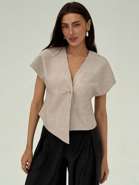 ALORUH | CHEMISE CASUAL ASYMÉTRIQUE ET MANCHES BAT