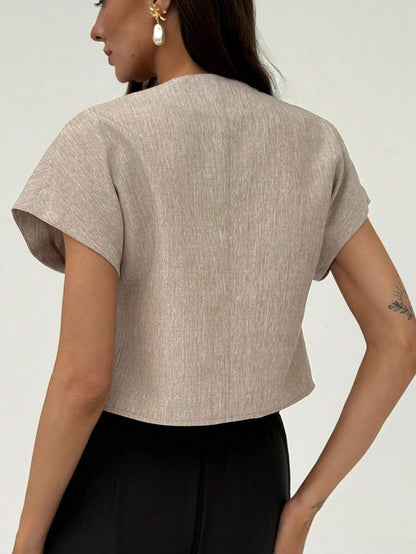 ALORUH | CHEMISE CASUAL ASYMÉTRIQUE ET MANCHES BAT