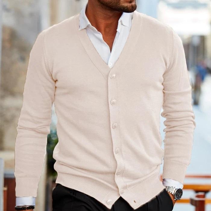 Cardigan V-Cou Vintage pour Hommes