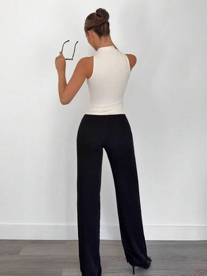 INAWLY | CAMISOLE FLORALE PANNEAU DESSIN ASYMÉTRIQUE