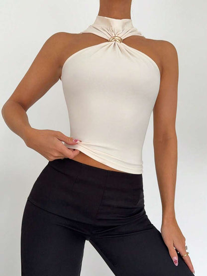 INAWLY | CAMISOLE FLORALE PANNEAU DESSIN ASYMÉTRIQUE