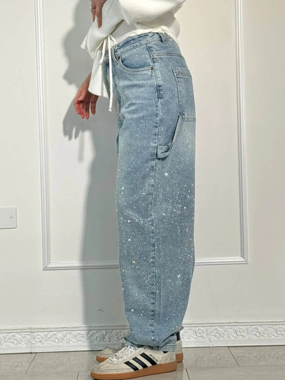Jeans Femme Coupe Ballon Large Sabrina Élégant Automne