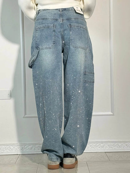Jeans Femme Coupe Ballon Large Sabrina Élégant Automne