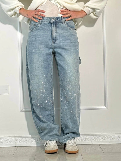 Jeans Femme Coupe Ballon Large Sabrina Élégant Automne