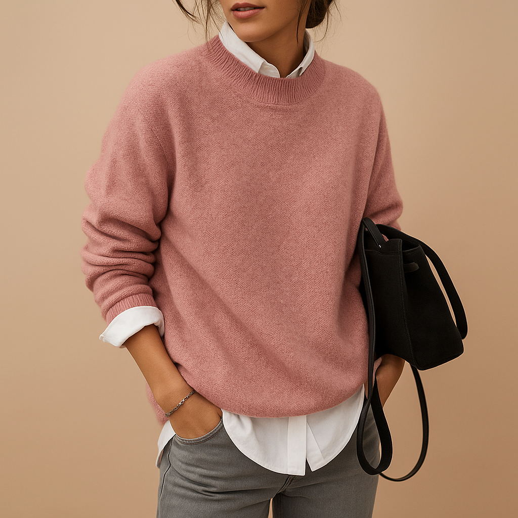Pull en cachemire pour femmes à col rond