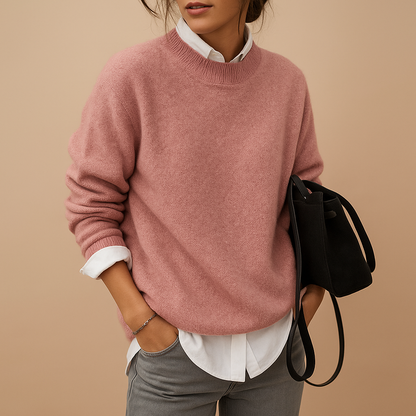 Pull en cachemire pour femmes à col rond