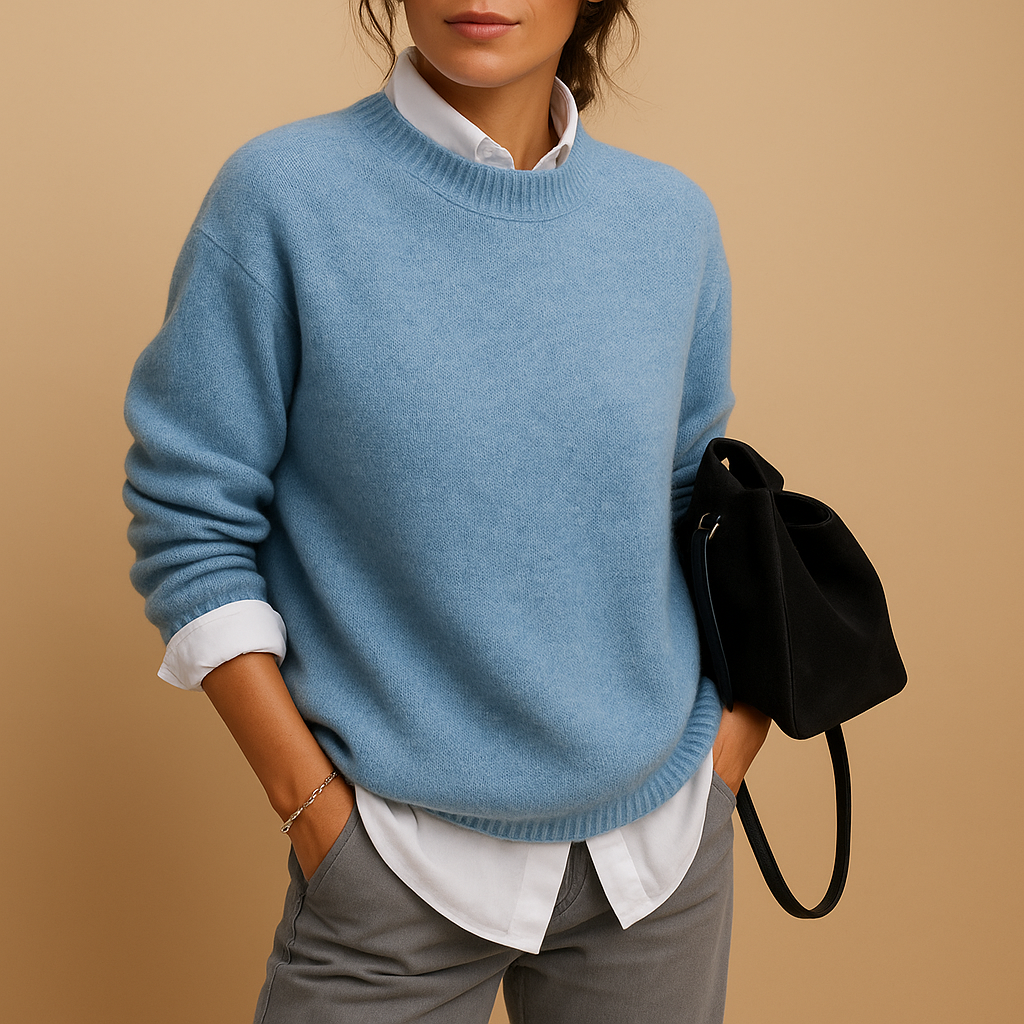 Pull en cachemire pour femmes à col rond