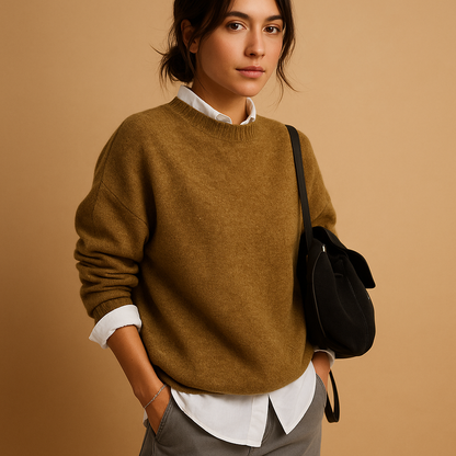 Pull en cachemire pour femmes à col rond