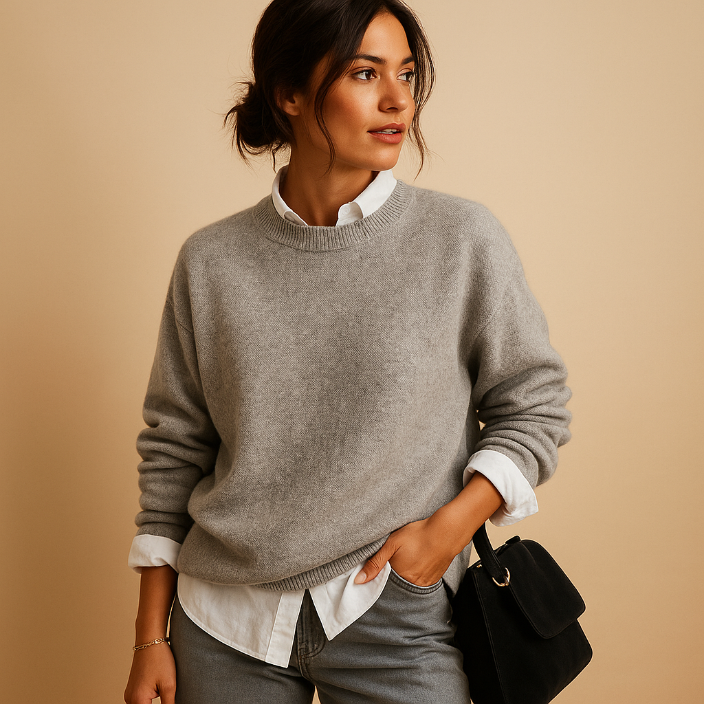 Pull en cachemire pour femmes à col rond