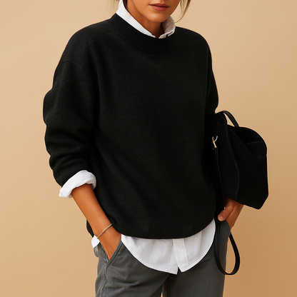 Pull en cachemire pour femmes à col rond