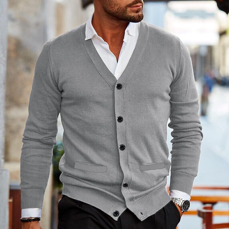 Cardigan V-Cou Vintage pour Hommes