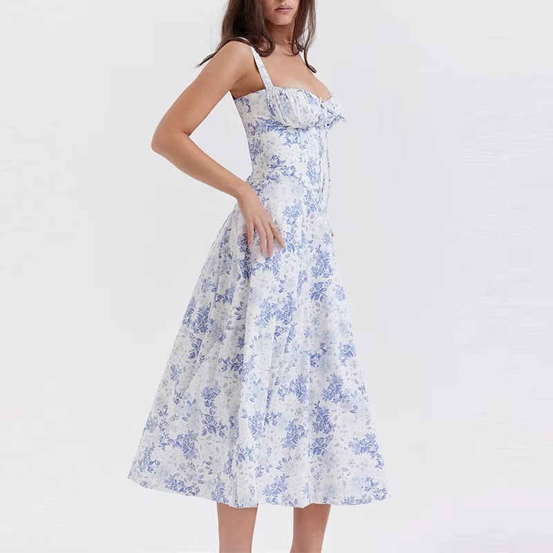 LUNA | ROBE BOHÈME FENDUE À IMPRIMÉ FLORAL