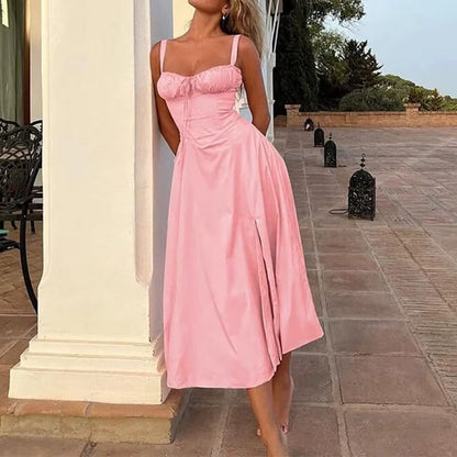 LUNA | ROBE BOHÈME FENDUE À IMPRIMÉ FLORAL