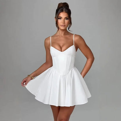 HUGCITAR | MINI ROBE PLISSÉE FLEURIE ZIPPÉE