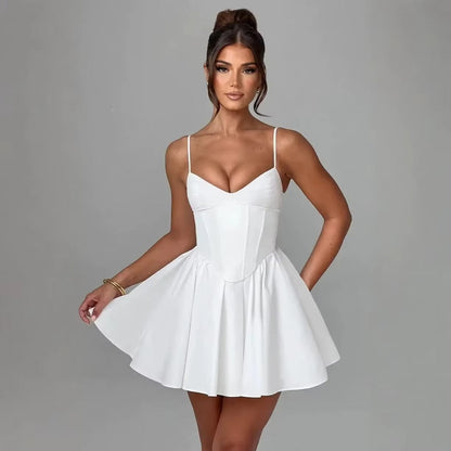 HUGCITAR | MINI ROBE PLISSÉE FLEURIE ZIPPÉE