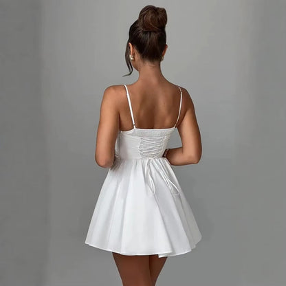 HUGCITAR | MINI ROBE PLISSÉE FLEURIE ZIPPÉE