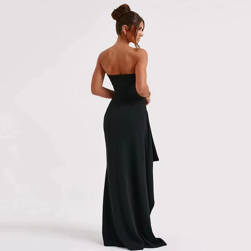 OBSIDIAN | ROBE MAXI NOIRE LICOU FENDUE