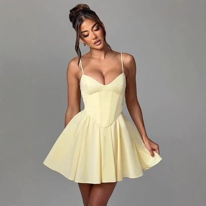 HUGCITAR | MINI ROBE PLISSÉE FLEURIE ZIPPÉE