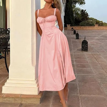 LUNA | ROBE BOHÈME FENDUE À IMPRIMÉ FLORAL