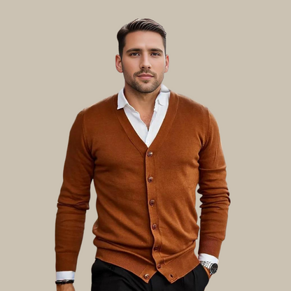 Cardigan V-Cou Vintage pour Hommes