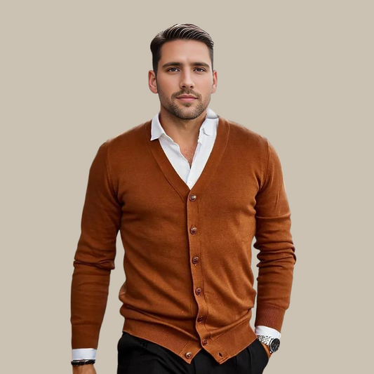 Cardigan V-Cou Vintage pour Hommes