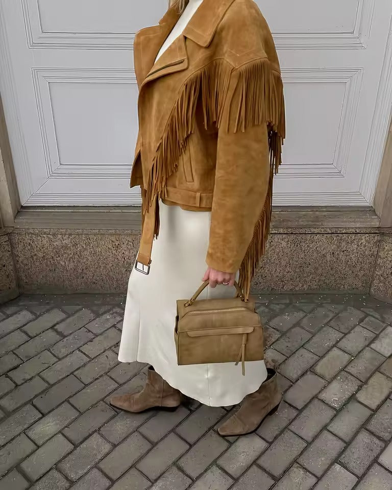 Veste Elena à Franges – Élégance d’Hiver