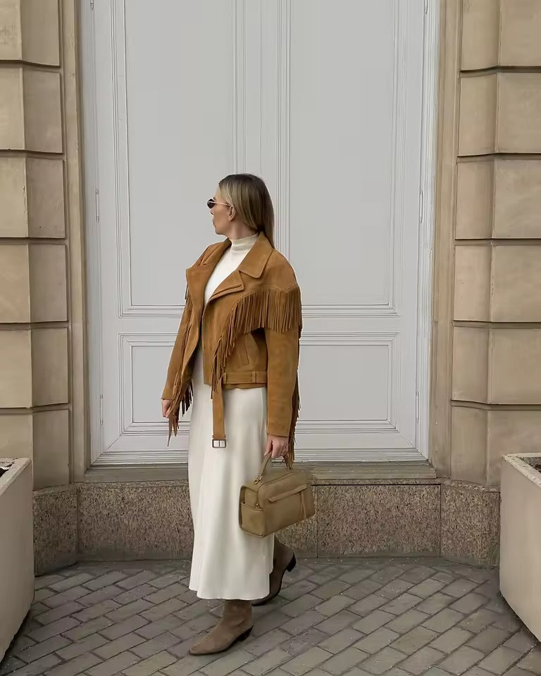 Veste Elena à Franges – Élégance d’Hiver